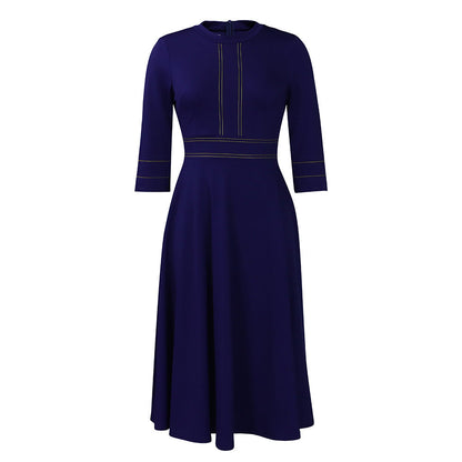 Women's Sleeve Stand Collar Fashion Party Large Dresses