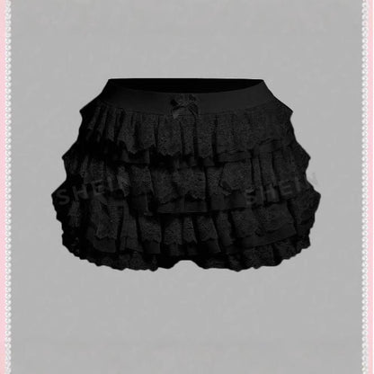 Beach Hot Ruffled Wave Solid Color Shorts