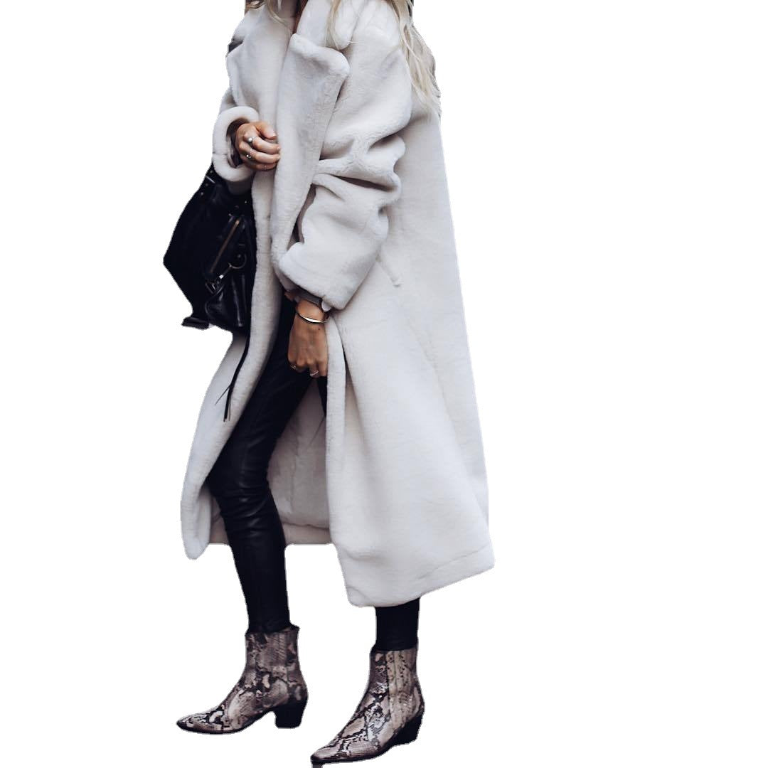 Women's Double-sided Veet Lapel Breasted Woolen For Coats