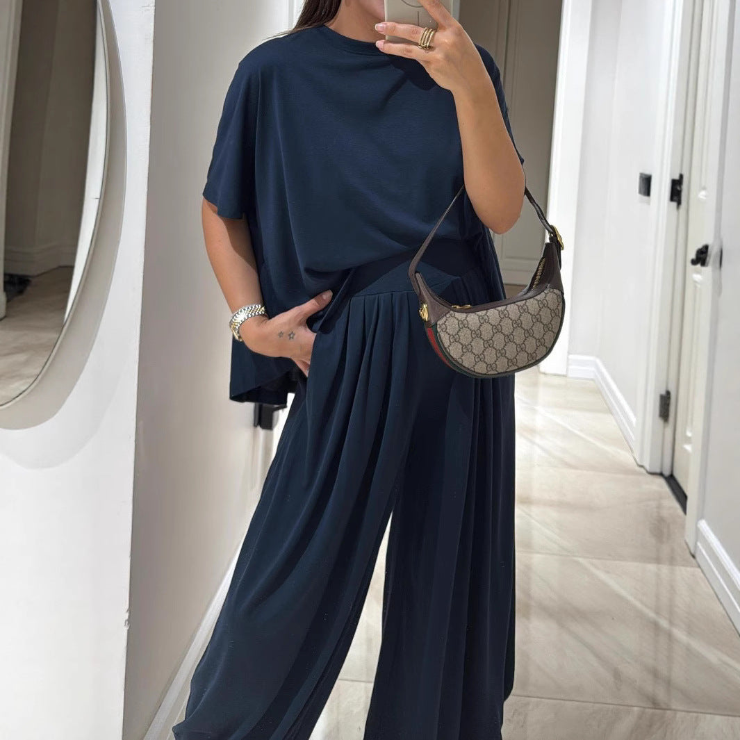 Women's Draping Professional Casual Solid Color Loose Pants