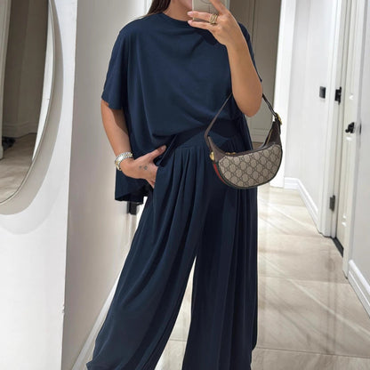 Women's Draping Professional Casual Solid Color Loose Pants