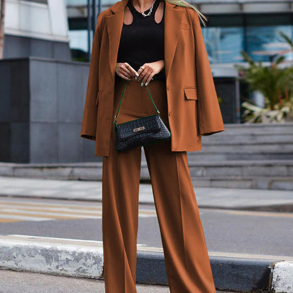 Women's Solid Color Long-sleeved Street Shooting Casual Suits