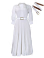 Women's High Waist Temperament Pleated Solid Color Dresses