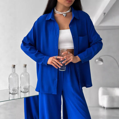 Women's Solid Color Pocket Casual Trousers Cardigans