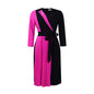 Women's Fashion Temperament Color Matching Bandage Pleated Dresses