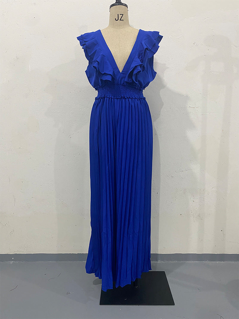 Beautiful Summer Ruffled Folding Sexy Fashion Dresses