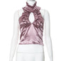 Retro Halter Fashion Lace Silk Hollow Tops