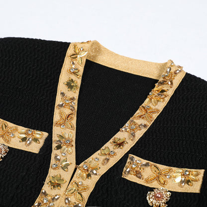 High Quality Fashion Knitted Sequin Bead Coats