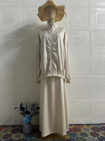 Women's Summer Satin Long Sleeve Dress Fashion Suits