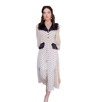 Summer Lace Doll Collar Polka Dot Dresses