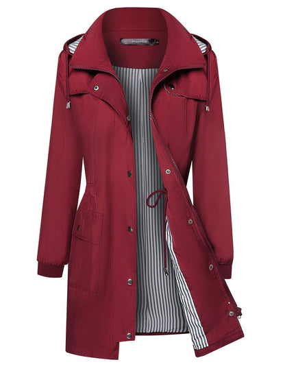 Women's Raincoat Waterproof Windbreaker Striped Mountaineering Outdoor Coats