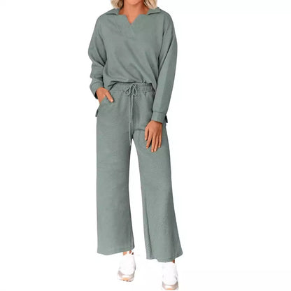 Color Texture Fashion Casual Set Autumn Suits