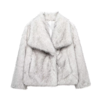 Women's Winter Fashionable Elegant Artificial Fur Coats