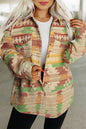 Women's Winter Fashion Retro Pattern Long-sleeved Woolen Coats
