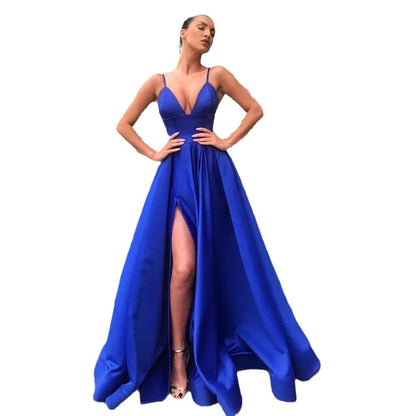 Women's Sexy Sling Dress Deep V Slit Wedding Dresses