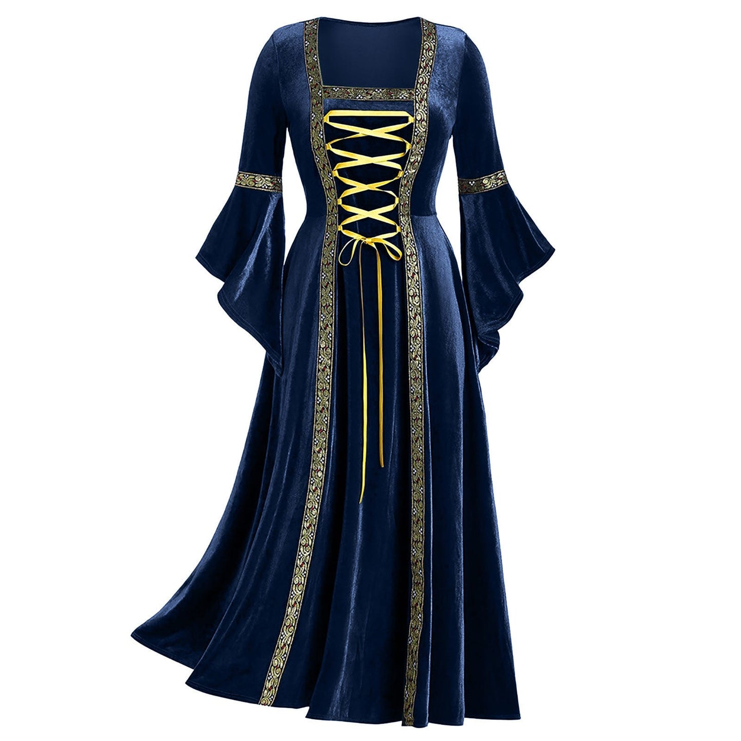 Women's Gothic Punk Long Sleeve Tied Dress Dresses