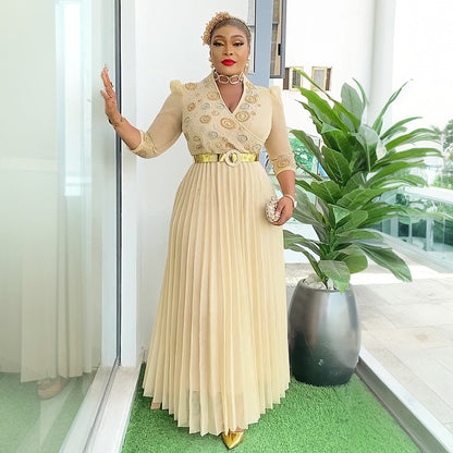 Women's Rhinestone Party Dress African Wear Temperament Dresses