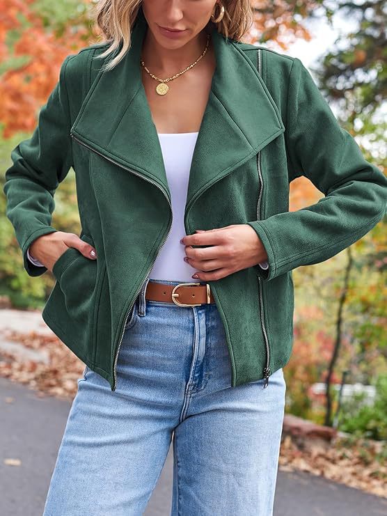 Classy Glamorous Fashion Casual Motorcycle Suede Coats