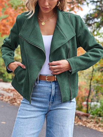 Classy Glamorous Fashion Casual Motorcycle Suede Coats