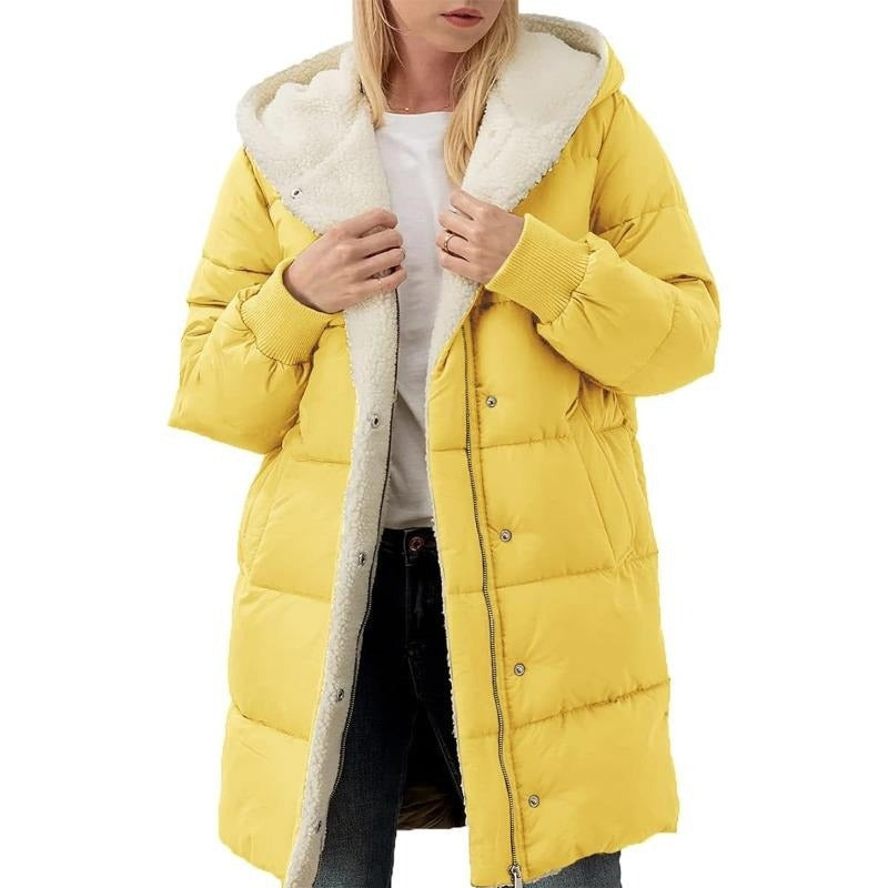 Hooded Cotton Long Sleeve Double-sided Veet Slim Coats