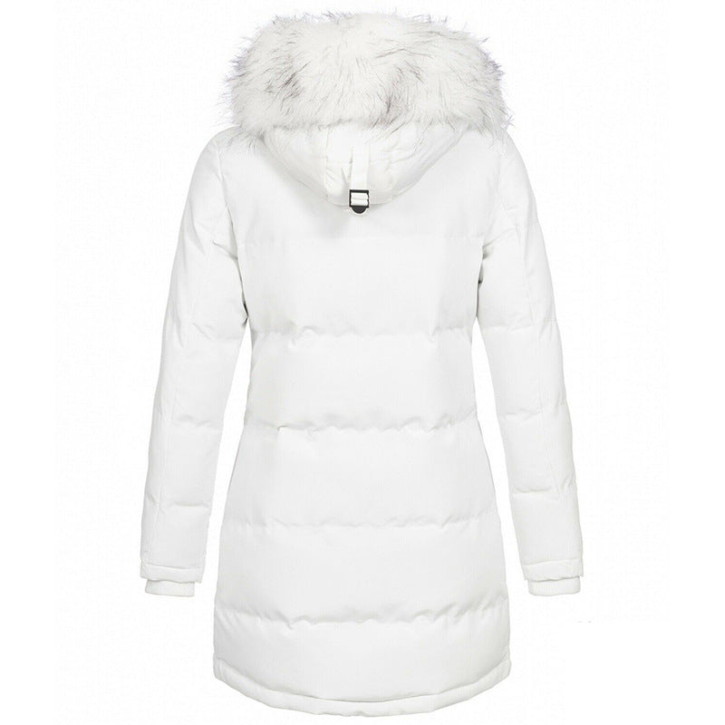 Long Sleeve Thermal Zipper Winter Mid-length Coats