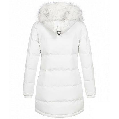 Long Sleeve Thermal Zipper Winter Mid-length Coats
