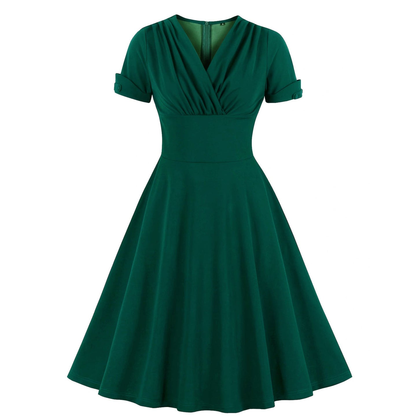 Women's Collar Retro Temperament Pleating Large Hem Dresses