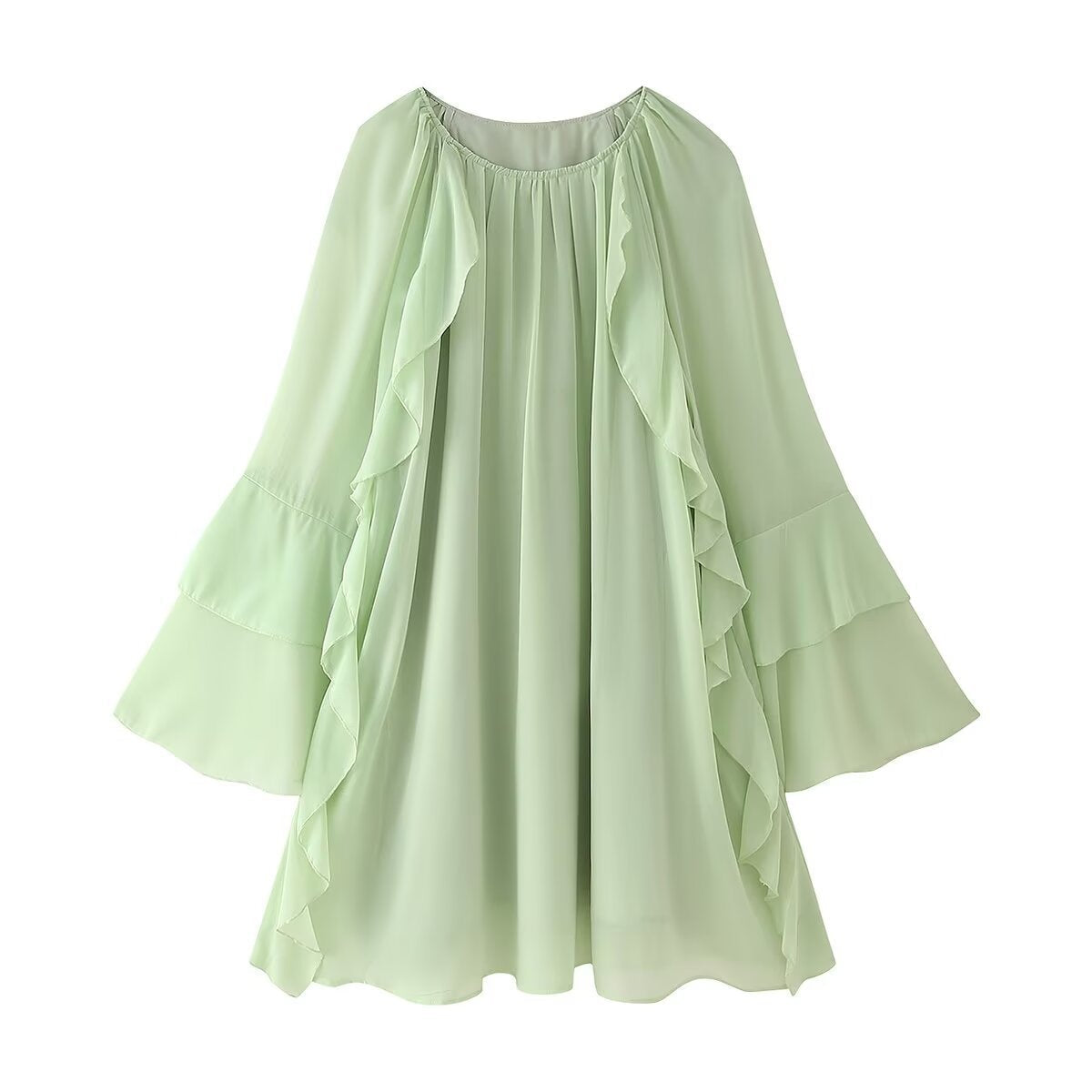 Women's Graceful Fashionable Laminated Ruffled Dress Dresses