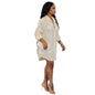 Comfortable Durable Sexy Sequined Shirt Dress Suits