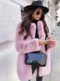 Women's Long Sleeve Lapel Faux Fur Pure Coats