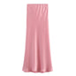 Women's Summer French Fashion Silk Satin Texture Skirts