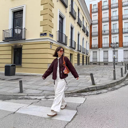 Durable Street Fashion Loose Thread Cotton Coats