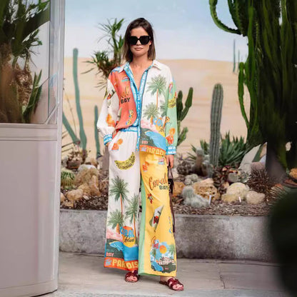 Fashion Personalized Printed Linen Color Matching Suits