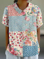 Fashion Summer Style Sleeve Printed Pullover Blouses