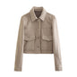 Spring Casual Loose Solid Color Soft Jackets