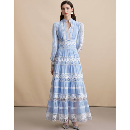 Women's Dress Stitching Lace Edge Design Sense Dresses