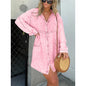 Elegant Denim Dress Washed Loose Shirt Plus Size