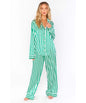 Women's Artificial Silk Striped Collar Loose Outfit Christmas Suits