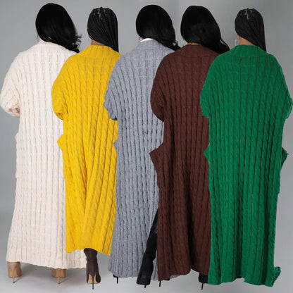 Women's Fashion Casual Long-sleeved Long Solid Color Sweaters