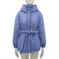 Hooded Cotton Mid-length Diamond Lattice Belt Plus Size