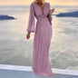 Women's Fashion Casual Collar Long Sleeve Sequins Dresses
