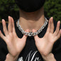Hip-hop zircon-encrusted sun, star and eye necklace