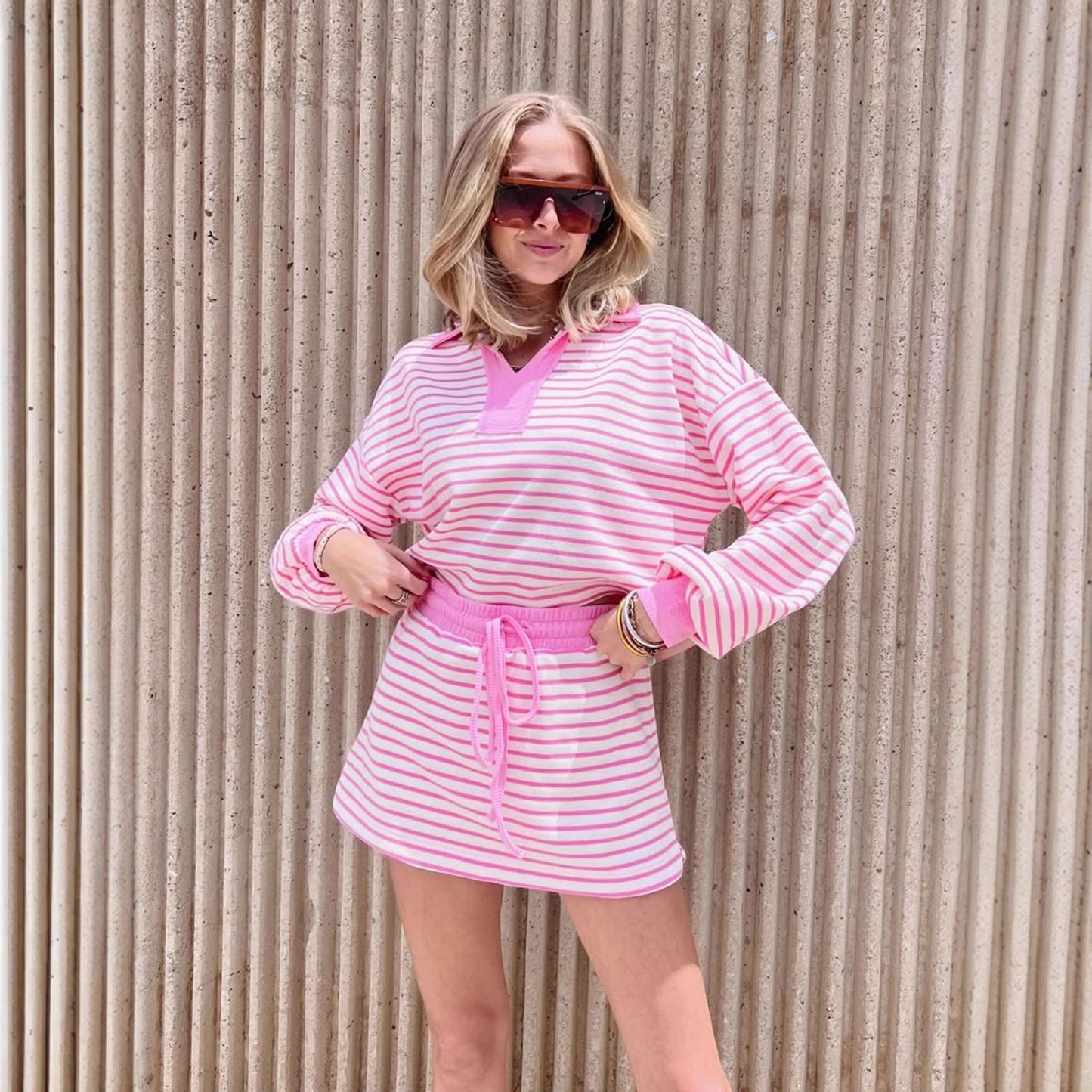 Women's Matching Long-sleeved Elastic Waist Safety Casual Suits
