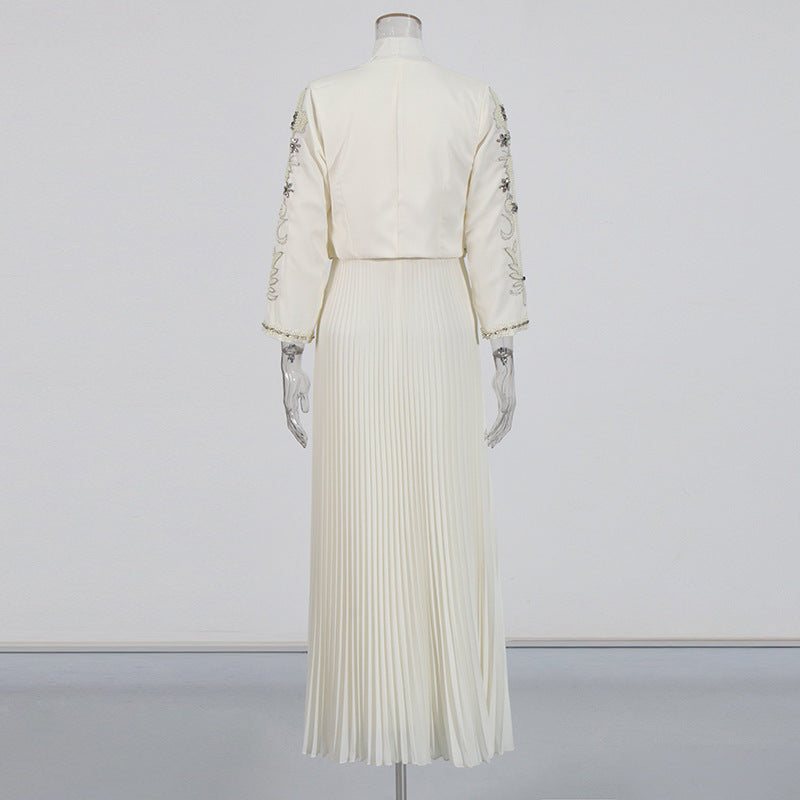Women's Retro Court Diamond Two-piece Embroidered Slim Suits