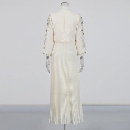 Women's Retro Court Diamond Two-piece Embroidered Slim Suits