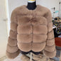 Women's Warm Leisure Stitching Faux Fox Fur Coats