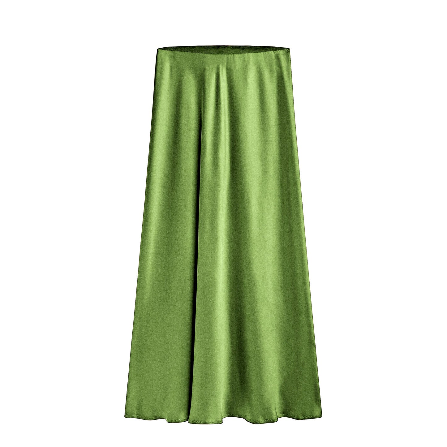 Women's Acetate Satin High Waist Elastic Quality Skirts
