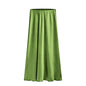 Women's Acetate Satin High Waist Elastic Quality Skirts