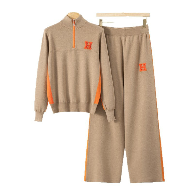 Women's Half Zipper Fashion Casual Exercise Autumn Long-sleeved Suits
