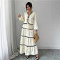 Women's Lace Layered Pleated Lantern Sleeve Bow Suits